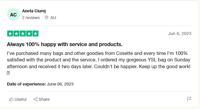 Cosette Customer Review